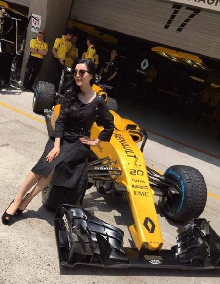 F1中国站范冰冰亮相 黑裙套装端庄典雅第6张